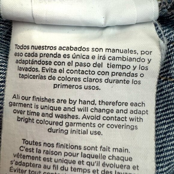 MANGO MNG Slouchy Mom High Waist Cropped Frayed Button Fly Jeans Denim Size 4 - Picture 9 of 12